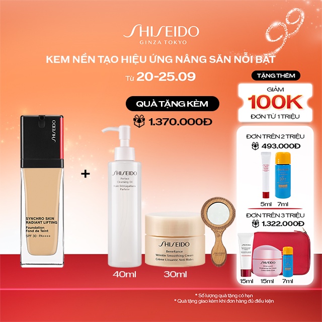Phấn nền dạng lỏng Shiseido Synchro Skin Radiant Lifting Foundation 30ml