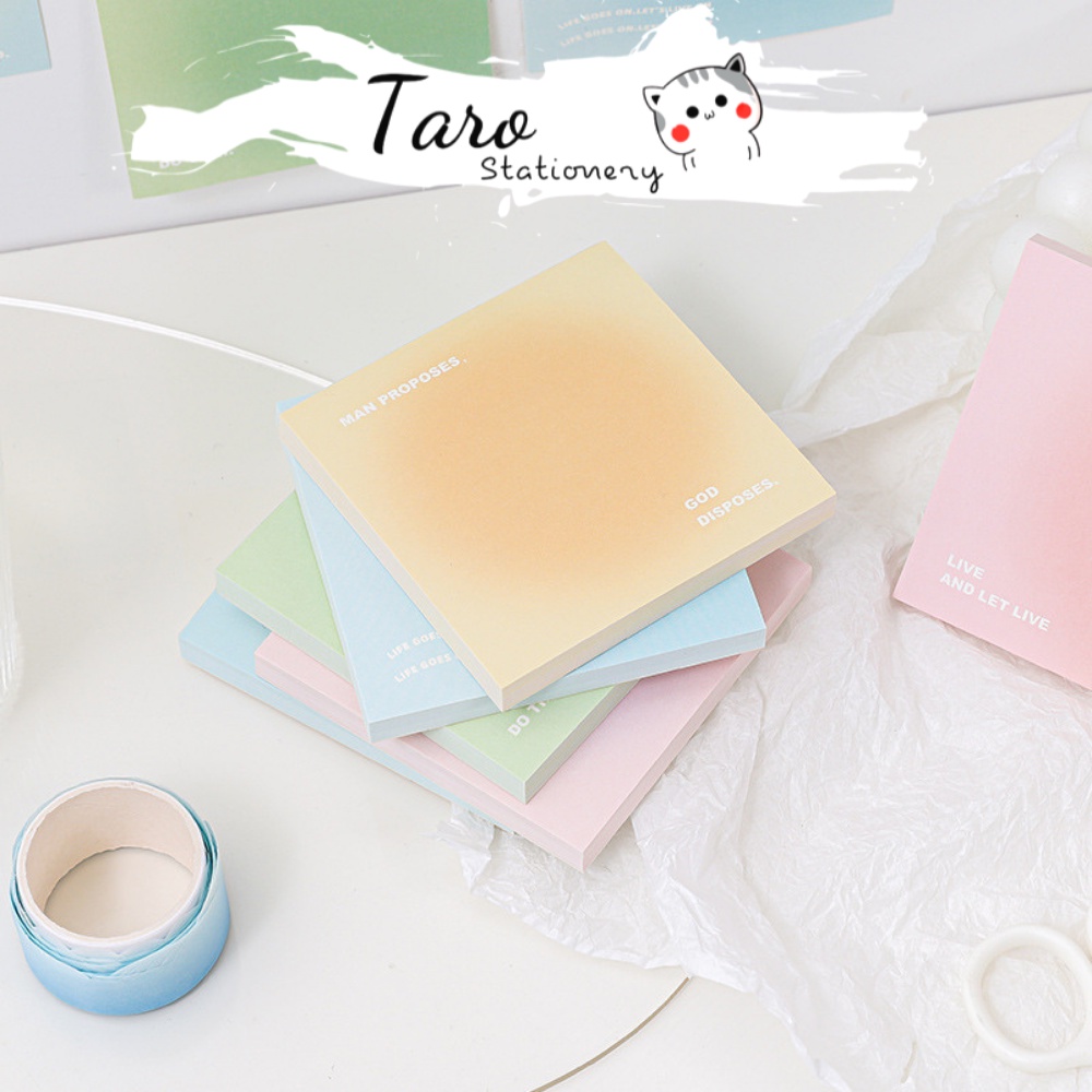 Set 50 giấy note ghi chú mini màu gradient dễ thương N07 Taro Stationery