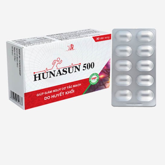 Hunasun 500 – Hỗ trợ hoạt huyết dưỡng não, bổ não, ngăn ngừa tai biến (Hộp 30 viên)