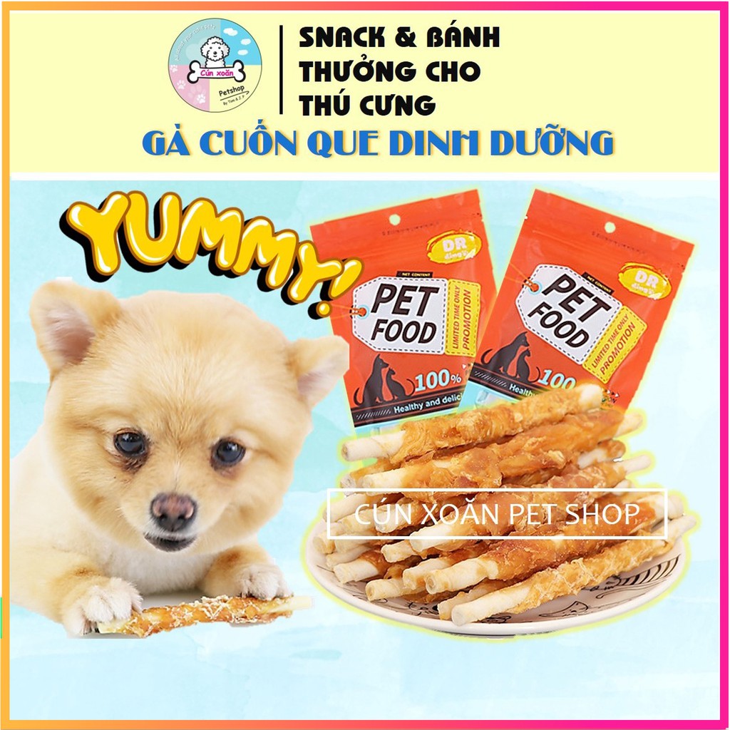 Bánh thưởng cho chó Dr.Dingo (Gà cuộn bánh dinh dưỡng) (Túi 100gr) thức ăn cho chó
