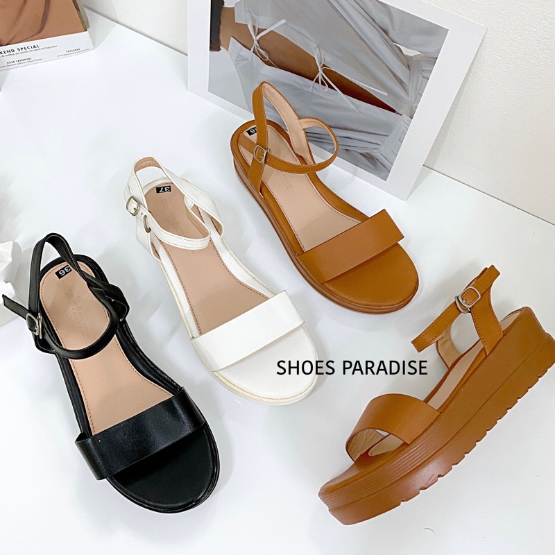 GIÀY SANDAL ĐẾ XUỒNG CAO 4CM SANDAL XUỒNG NGANG 4 PHÂN