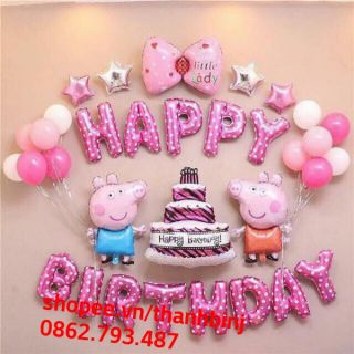 Set bóng heo peppa pig trang trí sinh nhật