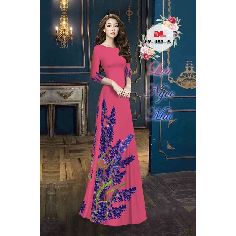 Vải áo dài hoa lavender