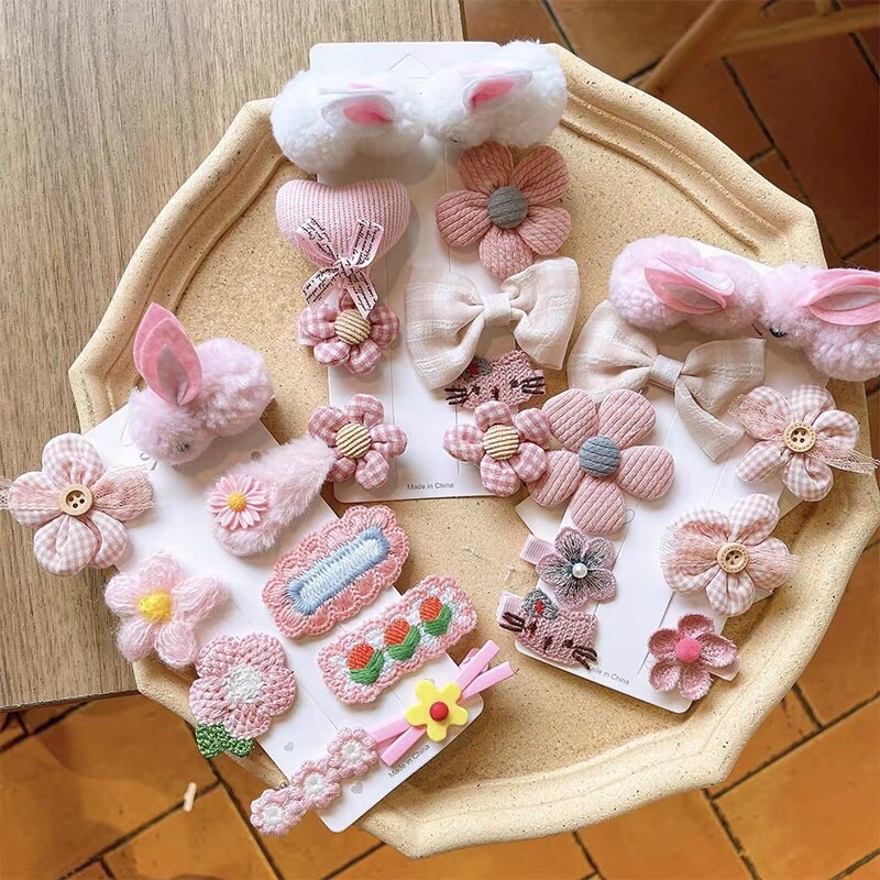 HOT TREND CHO BÉ GÁI SET 9 KẸP TÓC 2 CON THỎ