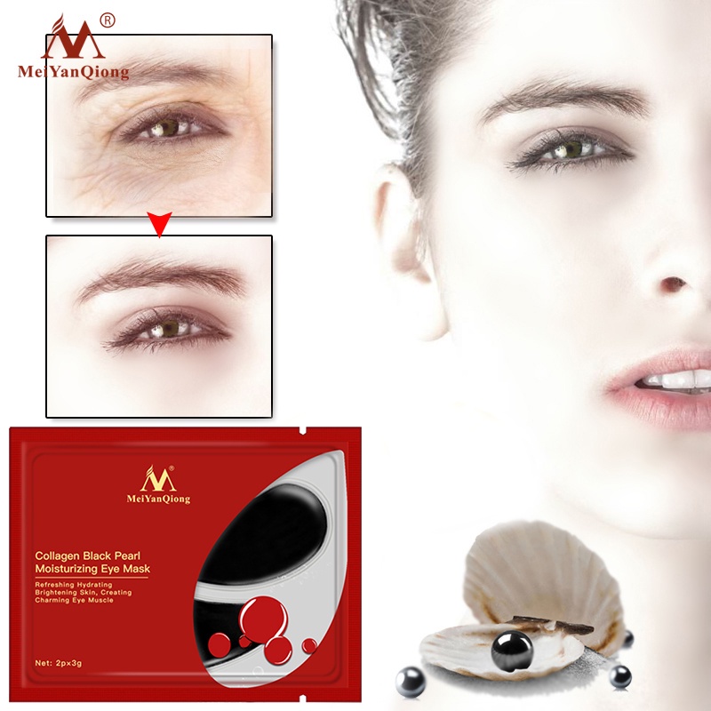 Hot Sale Black pearls Collagen Eye Mask Eye Patches Dark Circle Anti-Aging Wrinkle Firming Skin Care fortunely.vn