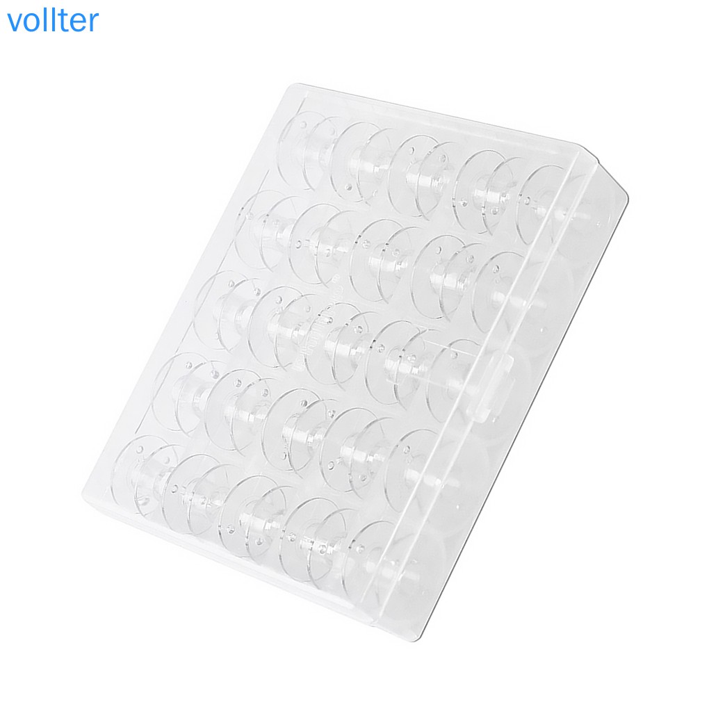 Hộp Nhựa Trong Suốt Thiết Kế 25 Ngăn Để Đựng Cuộn Chỉ Tiện Dụng