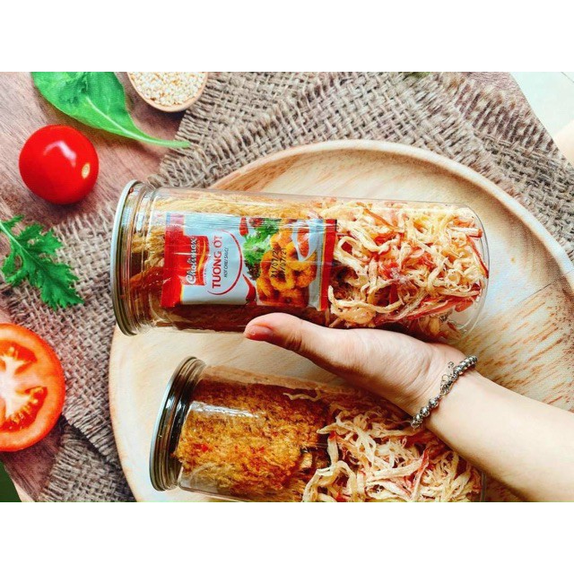 Hũ 250g Khô Mực Mix 2 Loại Mực Cán Tẩm Vị, Mực Sợi Hấp Nước Dừa Loại Ngon Nhà Làm