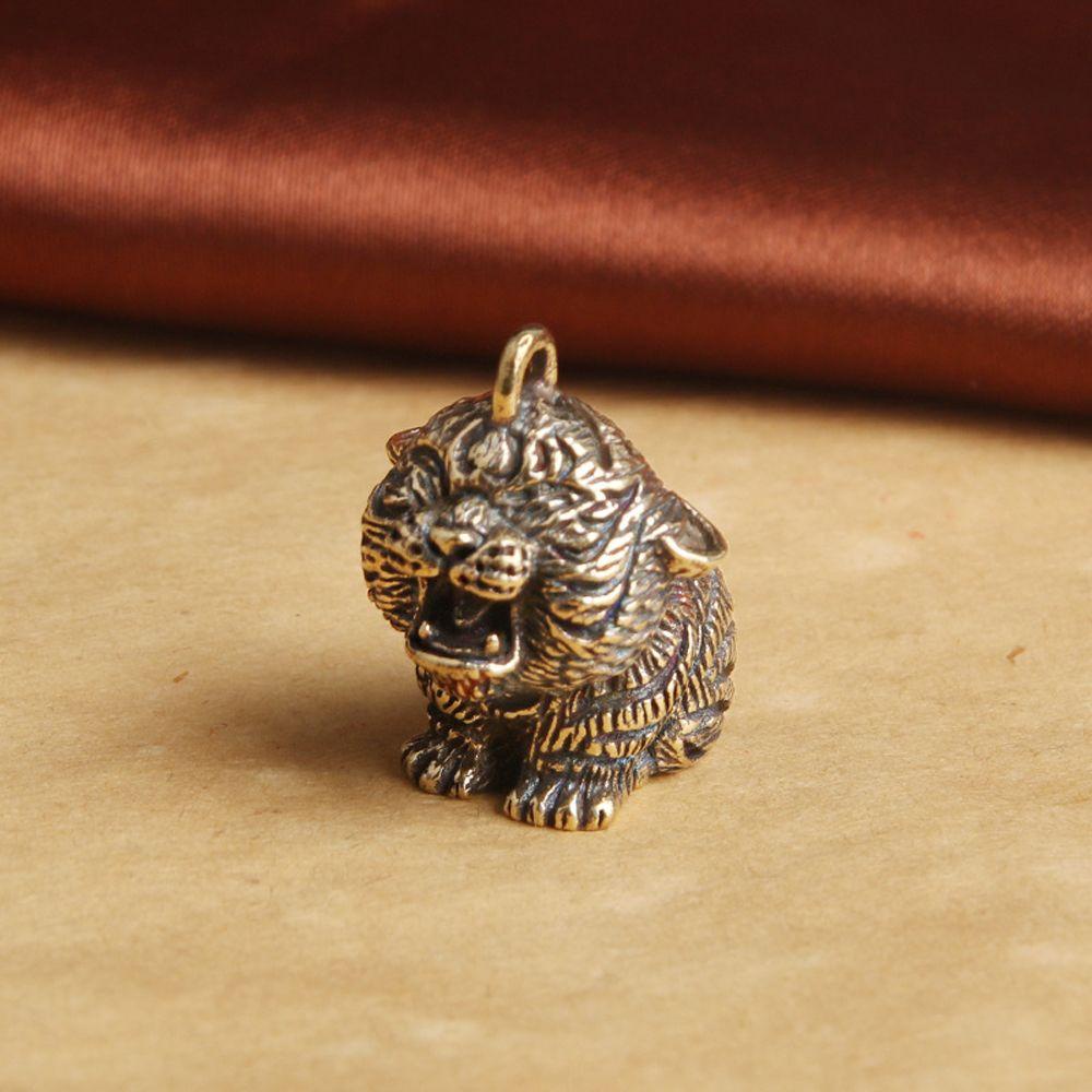 1 Móc Khóa Hình Hổ Bằng Đồng Thau Cứng Phong Cách Vintage