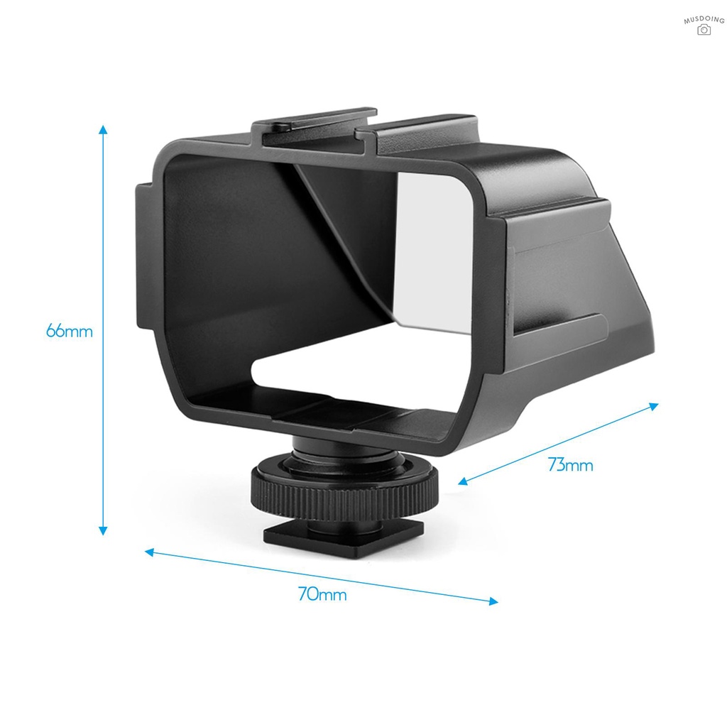 Màn hình gương lật Andoer ngàm 3 cold shoe gắn LED mini Sony A6000/ A6300/ A6500/ A72 Series/ A73 Nikon Z6/ Z7S