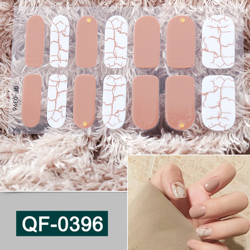 Tấm 14 Miếng Dán Móng Tay Hình Trái Tim Lấp Lánh Nhiều Màu Sắc