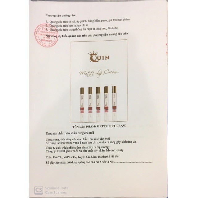 Son siêu lỳ Quin- Không Chì- Không thuỷ ngân- Dành cho bà bầu | BigBuy360 - bigbuy360.vn