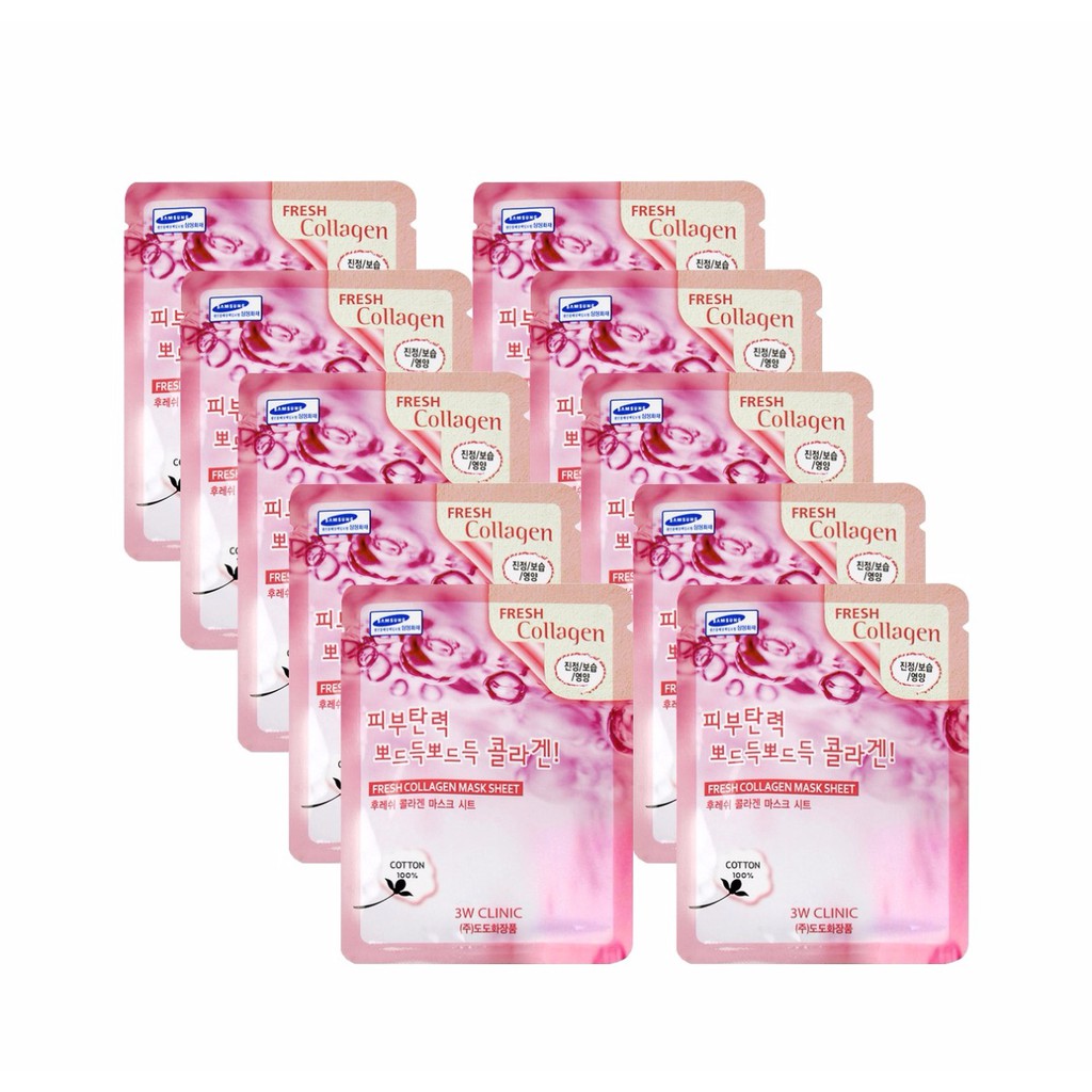 [15 Loại] Combo 10 Mặt Nạ Dưỡng Da 3W Clinic Fresh Mask Sheet 23ml