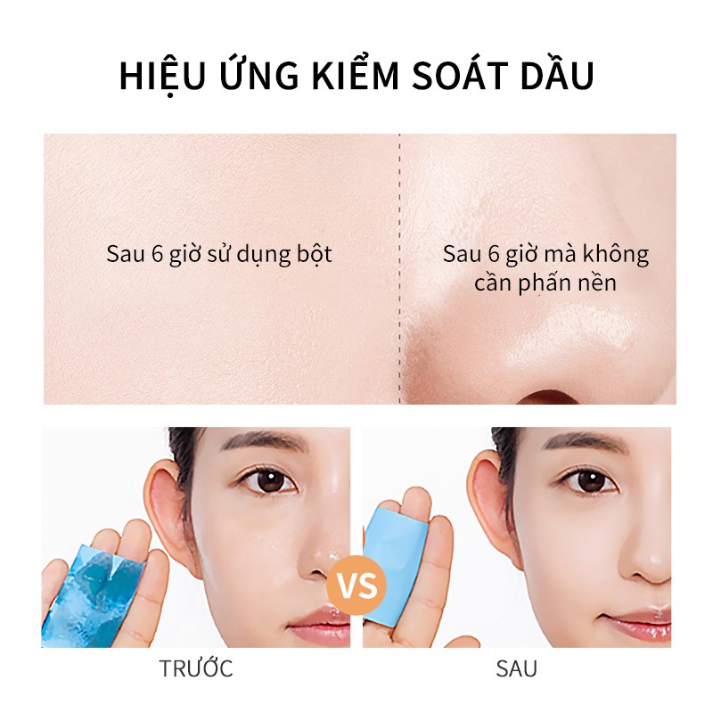 Phấn phủ dạng nén QIBEST kiềm dầu trang điểm cho mặt chống thấm nước che phủ lỗ chân lông 51G | BigBuy360 - bigbuy360.vn