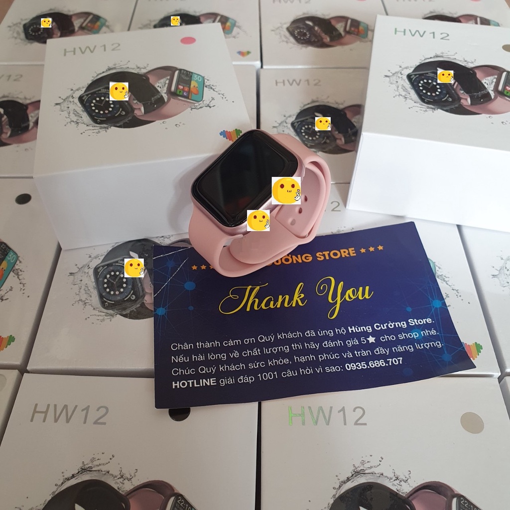 Đồng Hồ Thông Minh Hw12 Smartwatch series 6 Thay Được Màn Hình Nền Tràn Viền Dây Đeo Su Chống Bẩn Cao Cấp Pin Trâu