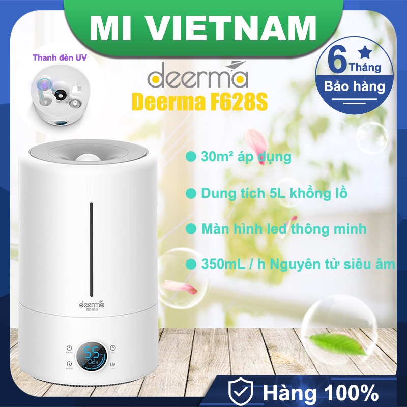 Máy tạo độ ẩm không khí Deerma DEM F628S F628 LD210 LD200 30m² Màn hình led thông minh Dung tích 5L khổng lồ | BigBuy360 - bigbuy360.vn