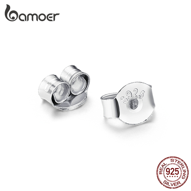 BAMOER Bông Tai BạC 925 Đơn Giản Thời Trang