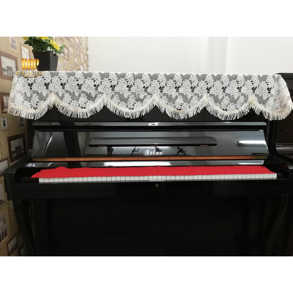 Sản phẩm Khăn phủ phím đàn Piano chất liệu cao cấp,màu ĐỎ TƯƠI HOA HỒNG