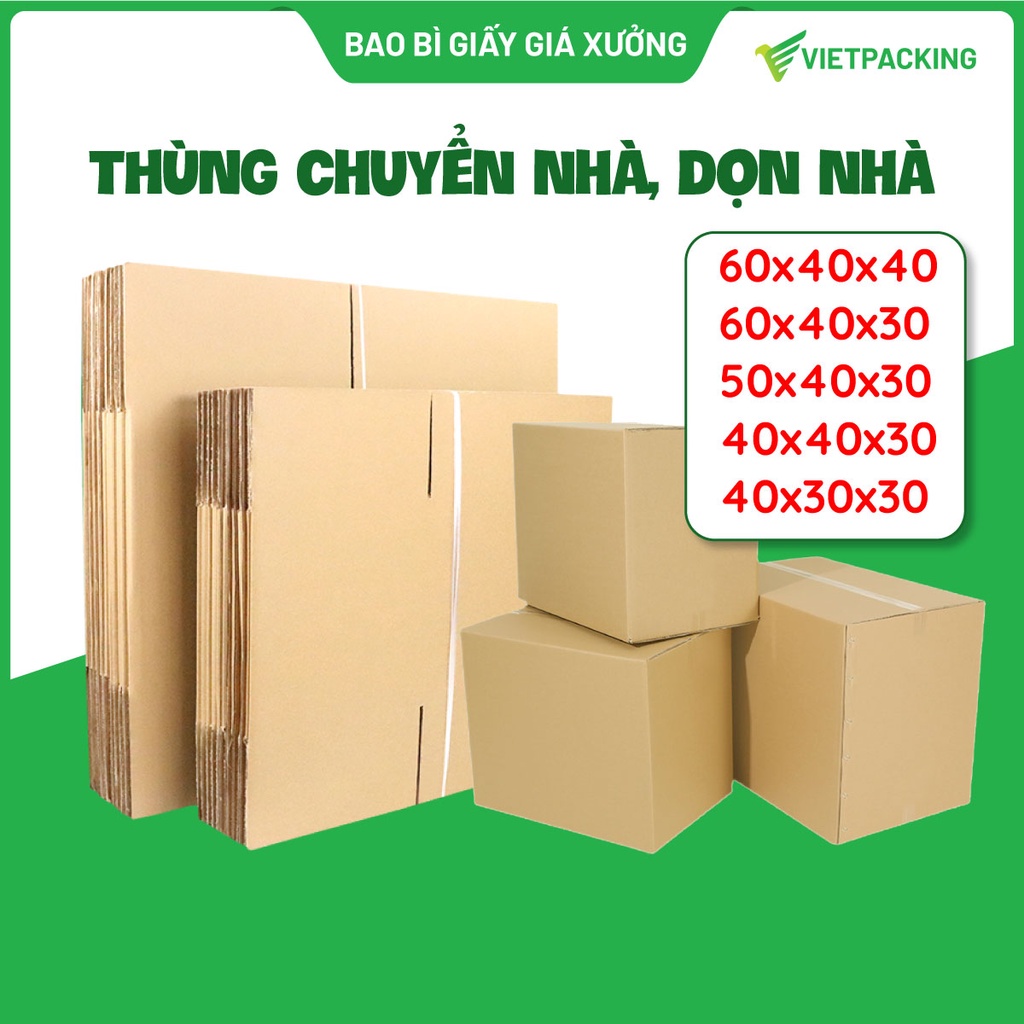 Thùng chuyển nhà, thùng giấy chuyển nhà cỡ lớn, thùng carton dọn nhà siêu cứng, độ bền cao