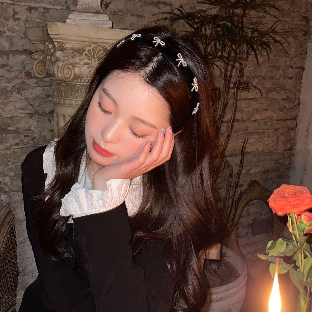 ANEMONE Băng Đô Cài Tóc Đính Đá Phong Cách Hàn Quốc Sang Trọng