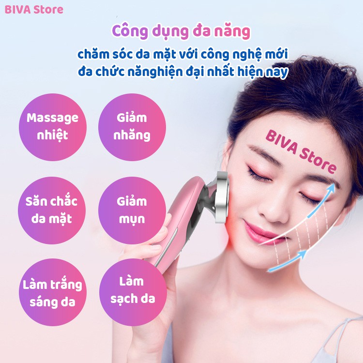 Máy massage mặt - mát xa mặt, làm sạch, trẻ hóa - Chăm sóc da mặt đa năng