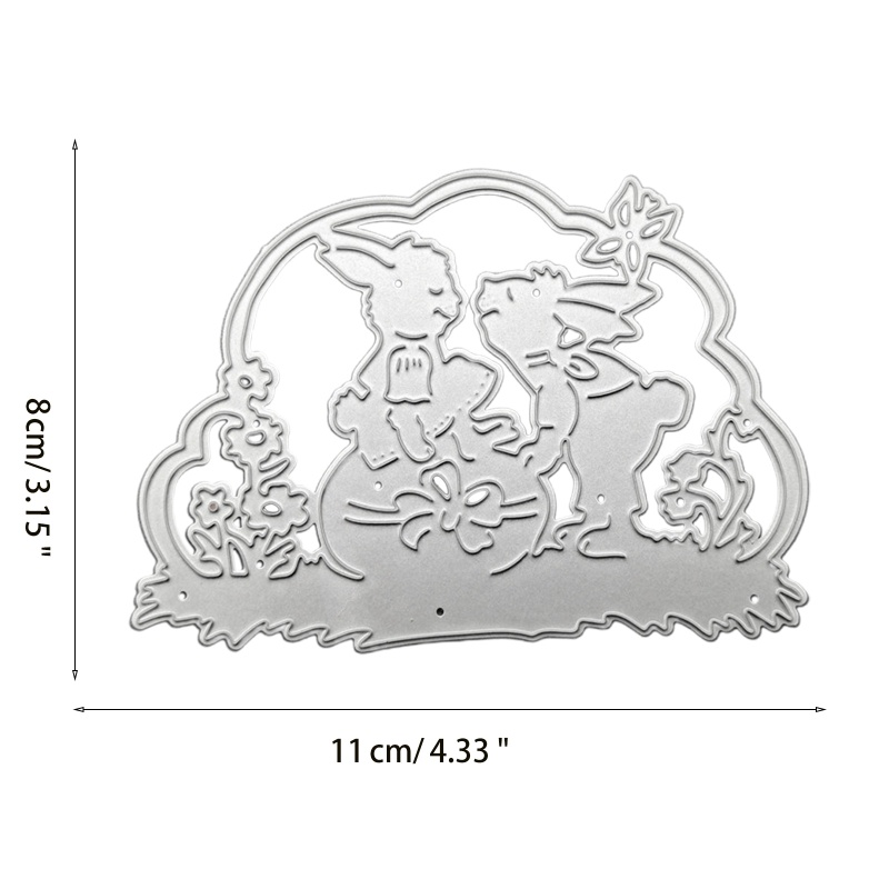 Khuôn Cắt Giấy Kim Loại Hình Thỏ Phục Sinh Xinh Xắn