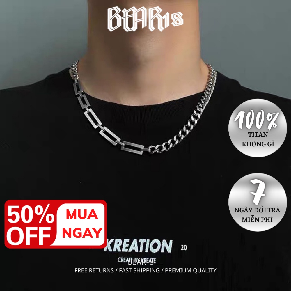 ( HOT TREND ) Dây chuyền - vòng cổ cho nam và nữ đơn giản cá tính đẹp thép titan không gỉ BEAR18 - VC101