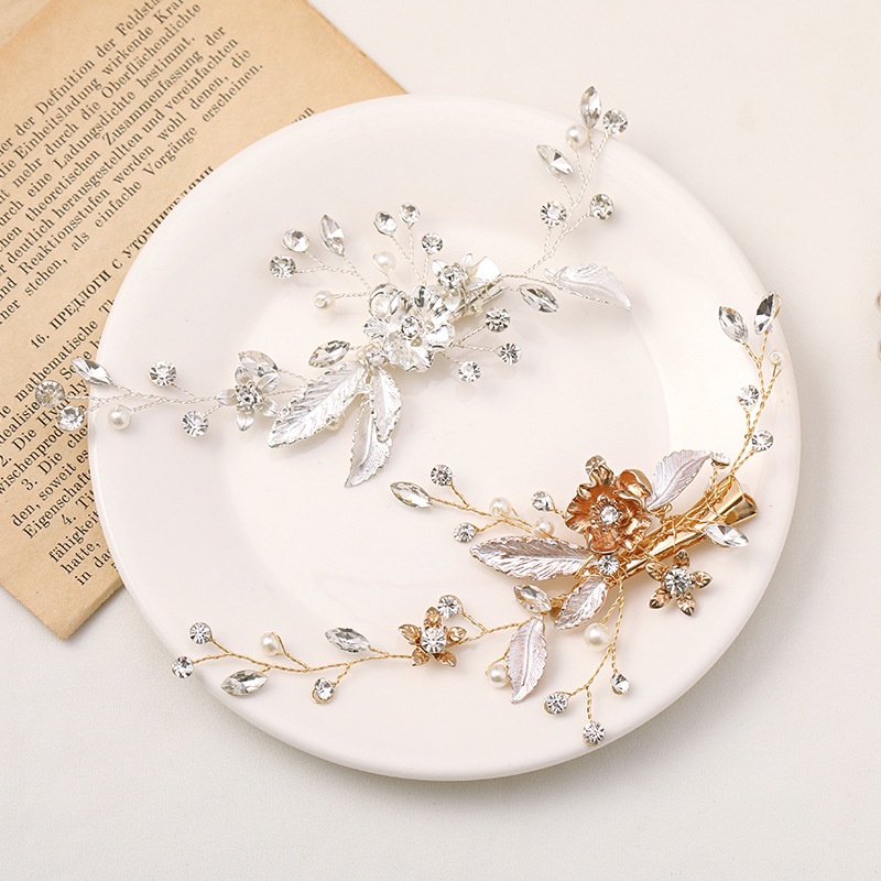 Cài Tóc Hình Hoa Đính Đá Thời Trang Cho Cô Dâu