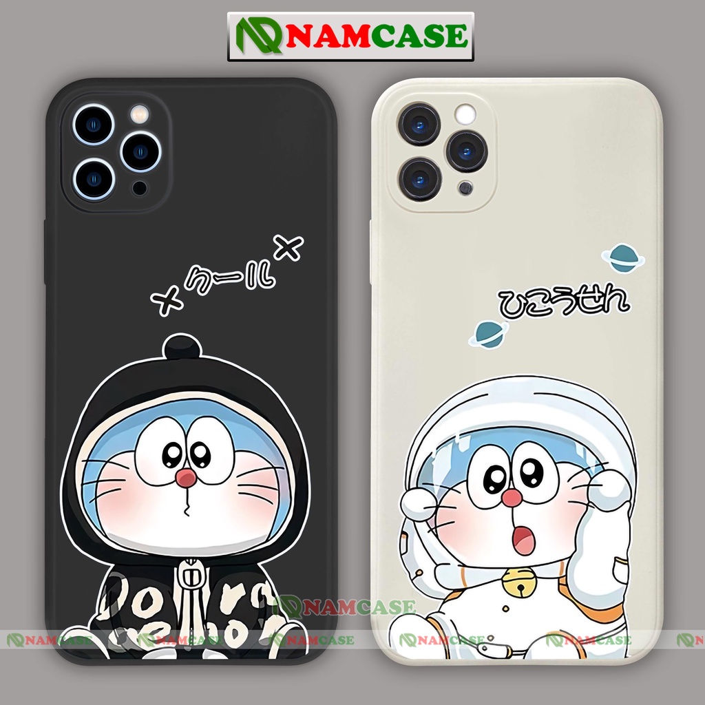Ốp lưng iPhone cặp đôi hoạt hình Doraemon dễ thương đẹp cạnh viền vuông ip 6/6s/7/8/X/XS/XR/11/12/13/14 Pro Plus Max