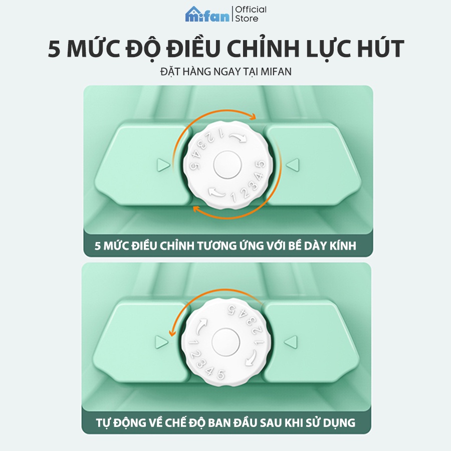 Bộ Lau Kính 2 Mặt Nam Châm Thông Minh MIFAN - Làm sạch cửa kiếng hai mặt nhà cao tầng chung cư - Nút điều chỉnh lực hút