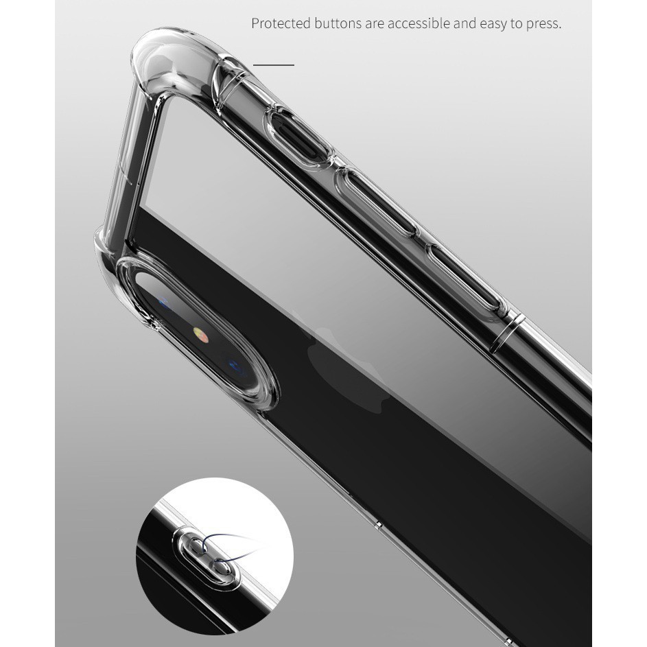 Ốp Lưng dẻo trong suốt chống sốc IPhone X | IPhone Xs Max - Hàng cao cấp hãng Rock