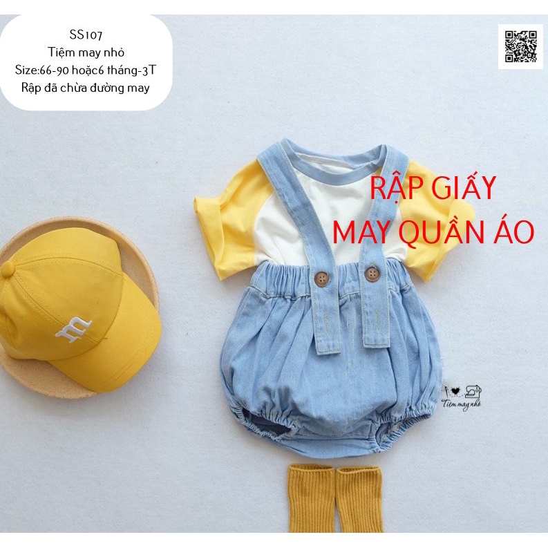 SS107_Rập giấy may romper yếm