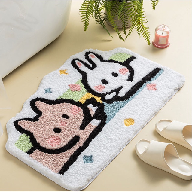 [Cao Cấp] Thảm Bông Cashmere Trải Sàn Lau Chân Mềm Mịn