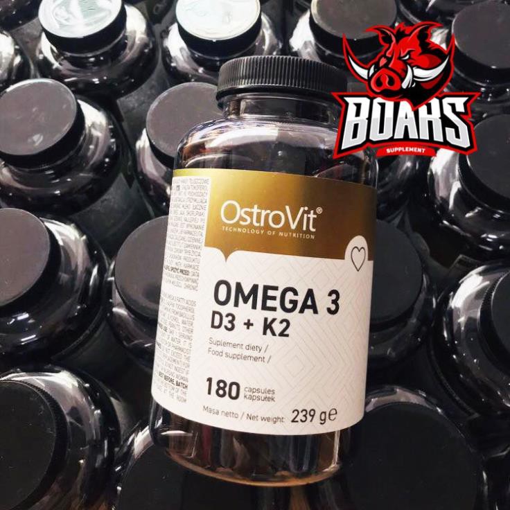 OSTROVIT OMEGA-3 &amp; VITAMIN D3 K2 (MK7) - Hỗ trợ xương khớp, tăng hệ miễn dịch, điều hòa tim mạch (180 viên)