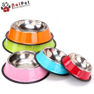 Bát Ăn Uống Inox Sơn Màu Cho Thú Cưng BAU007