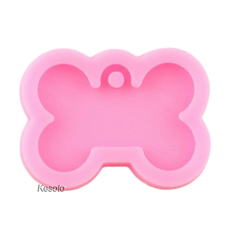 [KESOTO]DIY Bone Shape Dog Tag Casting Mold Keychain Making Silicone Resin Moulds