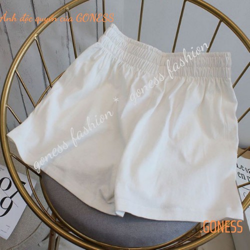 Quần sooc nữ Goness cạp chun chất đũi mềm dáng thể thao cho phái đẹp QS009 | BigBuy360 - bigbuy360.vn