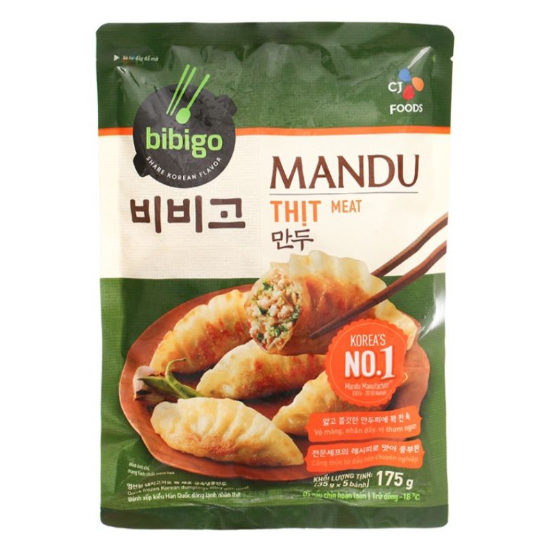 BÁNH XẾP MANDU BIBIGO NHÂN THỊT/THỊT BẮP/ HẢI SẢN