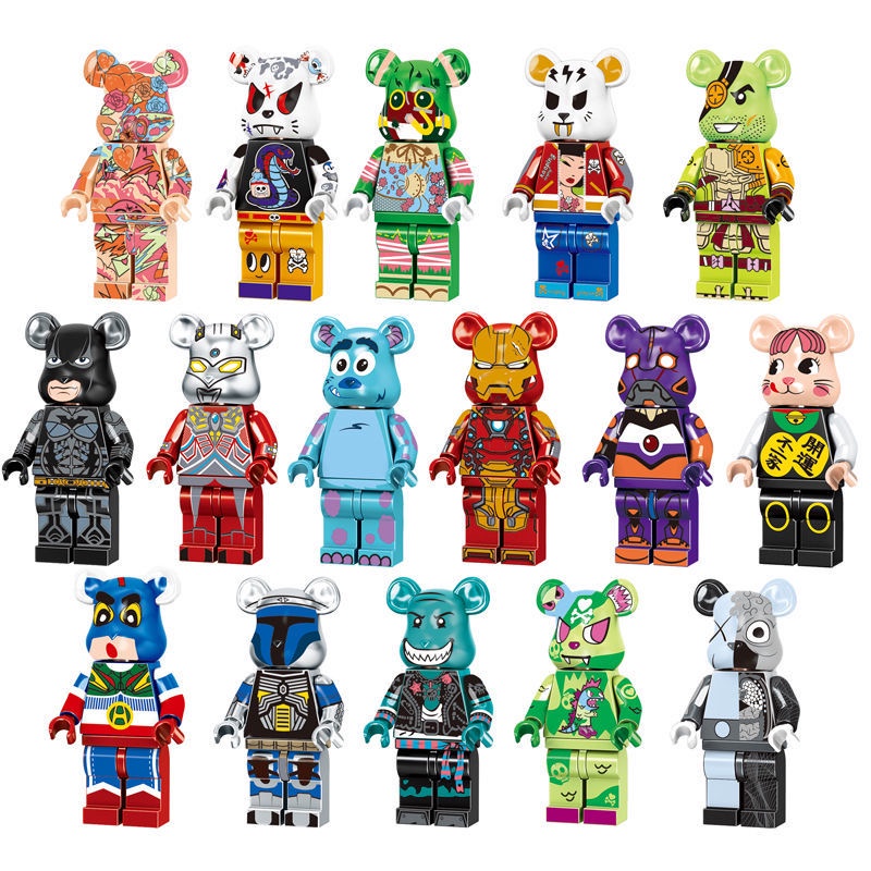 Mô Hình Đồ Chơi Nhân Vật Bearbrick Minifigures Iron Man KAWS FUJIYA Bear Mandalorian Action Kamen