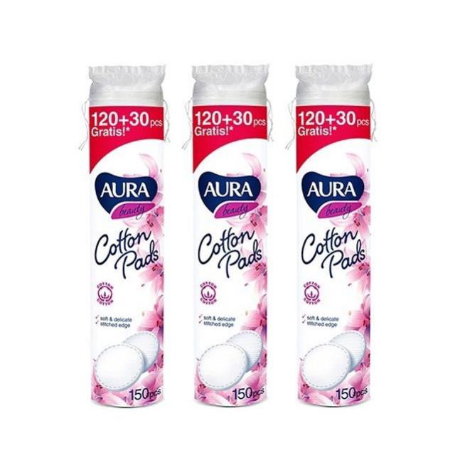 Combo 5 gói bông tẩy trang Aura Beauty Cotton Pads150 miếng (5x150)