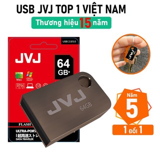 Mua USB 64Gb 2.0 JVJ FLASH S2 siêu nhỏ vỏ kim loại - tốc độ 30MB/s chống nước chống nhiệt ổn định  Móc khóa Bảo hành 5 năm