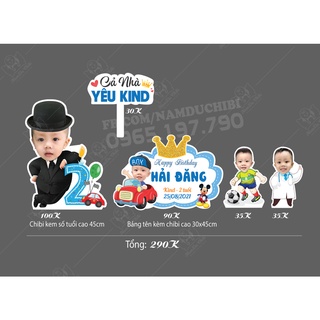 Combo chibi sinh nhật cho bé trai, bé gái