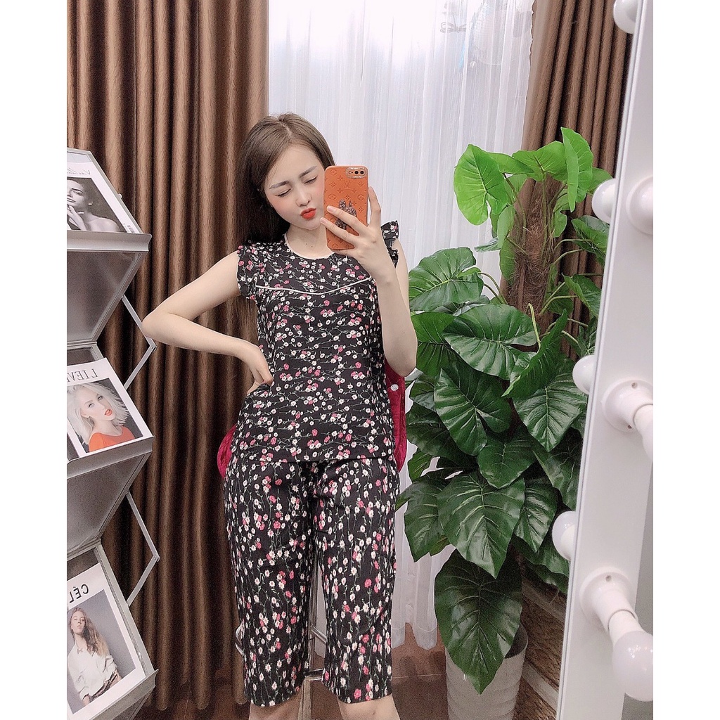 Đồ Bộ Nữ Lụa Mặc Nhà Bộ mặc nhà dành cho nữ Bộ bô mặc nhà tay cách tiền dễ mặc-LUADOL5