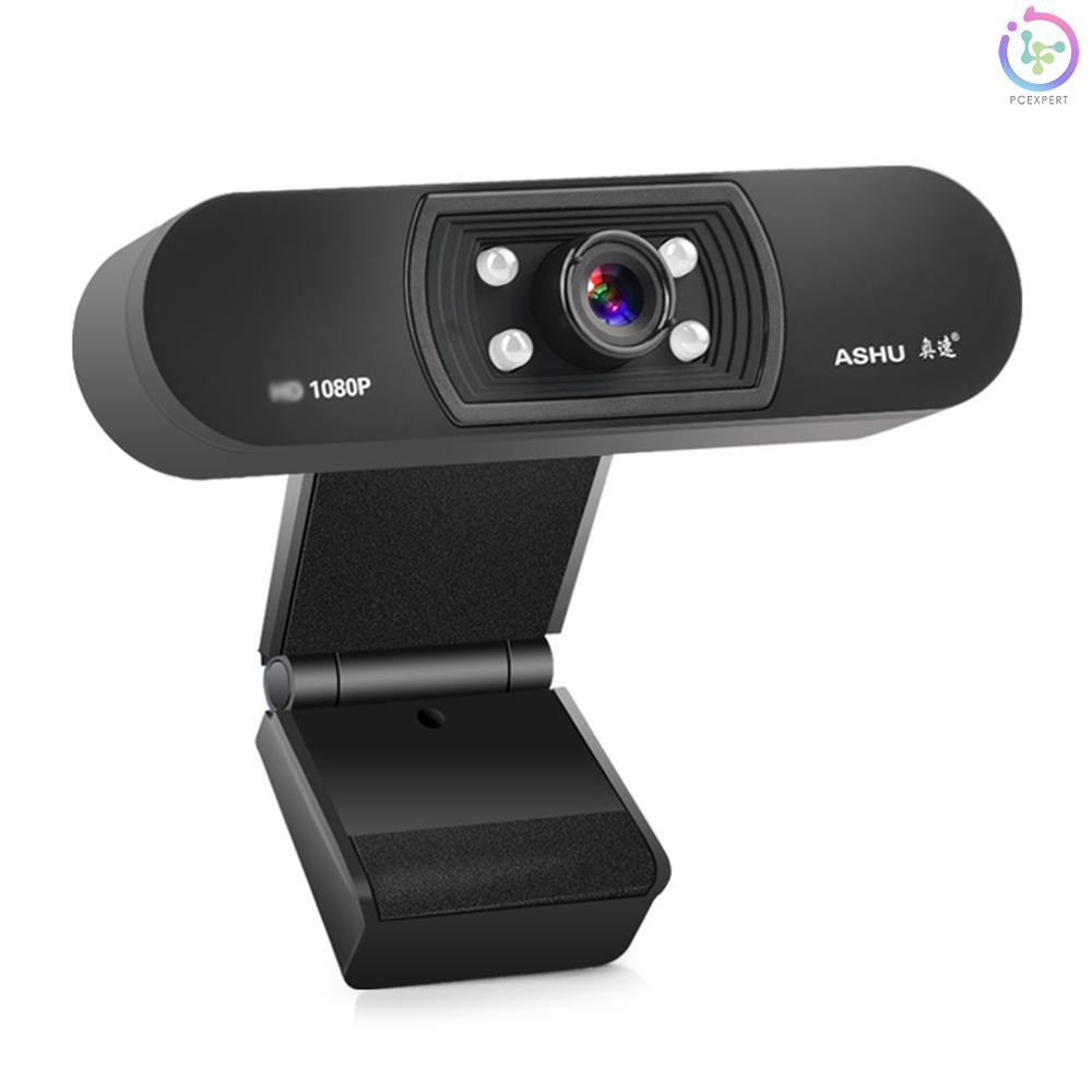 ASHU USB 2.0 Web Digital Camera Full 1080P Webcams with Microphone Clip-on 2.0 Megapixel CMOS Camera Web Cam for Computer PC Laptop