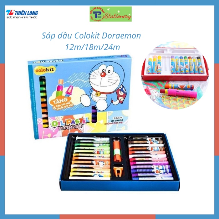 Bút sáp dầu màu Pastel Thiên Long Colokit Doraemon OP-C07,08,09/DO- 12,18,24 màu