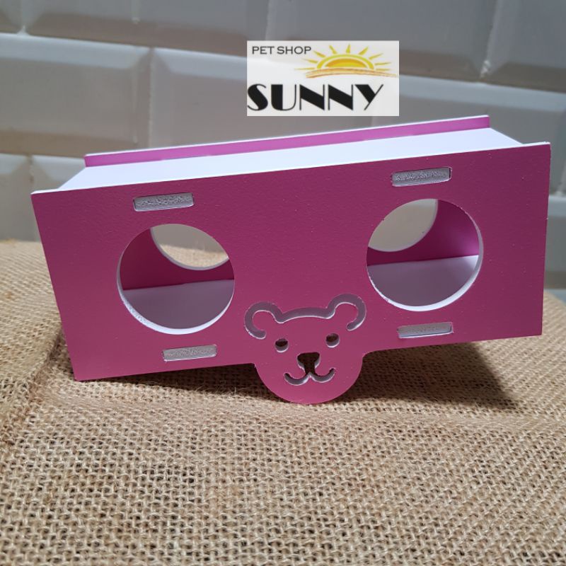 Ống chui bập bênh gỗ ép cho hamster 17x7x9cm
