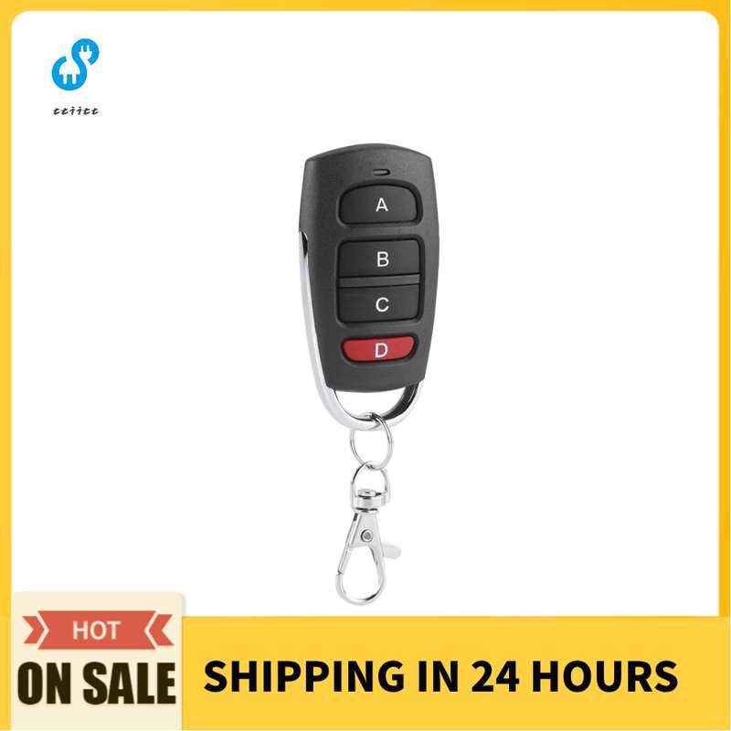 Ttiitt 433MHz Red D Four Buttons RF Wireless Transmitter Learning Remote Controller