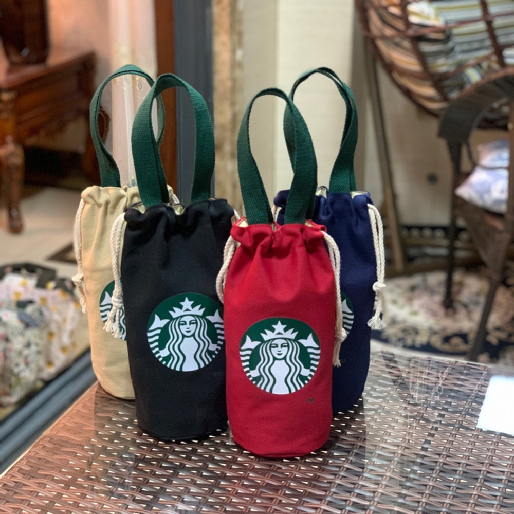 Túi đựng ly nước Starbucks phối dây cột tiện lợi