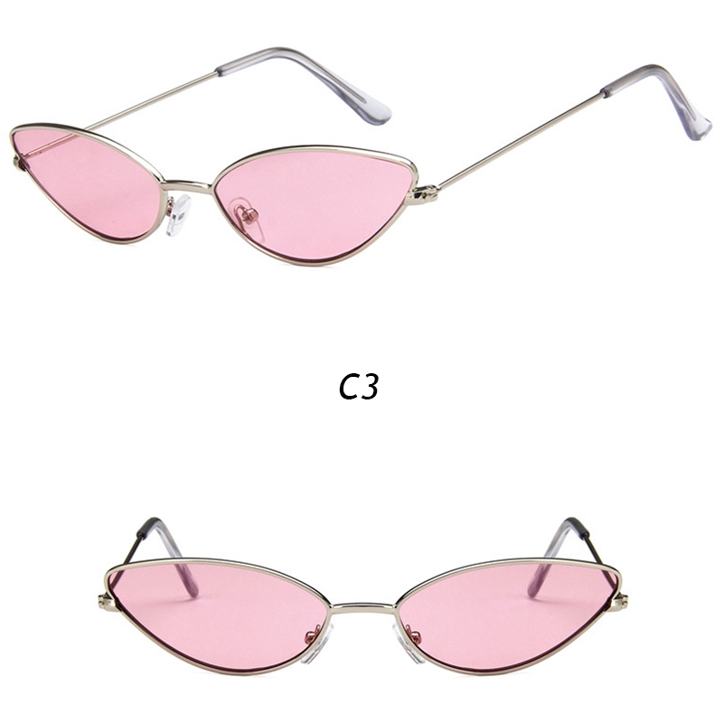 Kính Mát Mắt Mèo Gọng Kim Loại Phong Cách Hàn Quốc