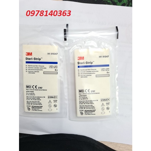 Miếng dán thay chỉ khẩu da 3M STERI-STRIP R1547 kích thước 12mmx100mm