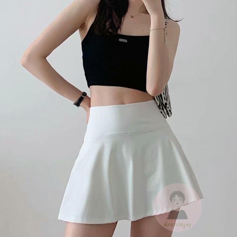 Chân Váy Ngắn Lưng Cao Màu Sắc Trơn Thời Trang Cho Nữ